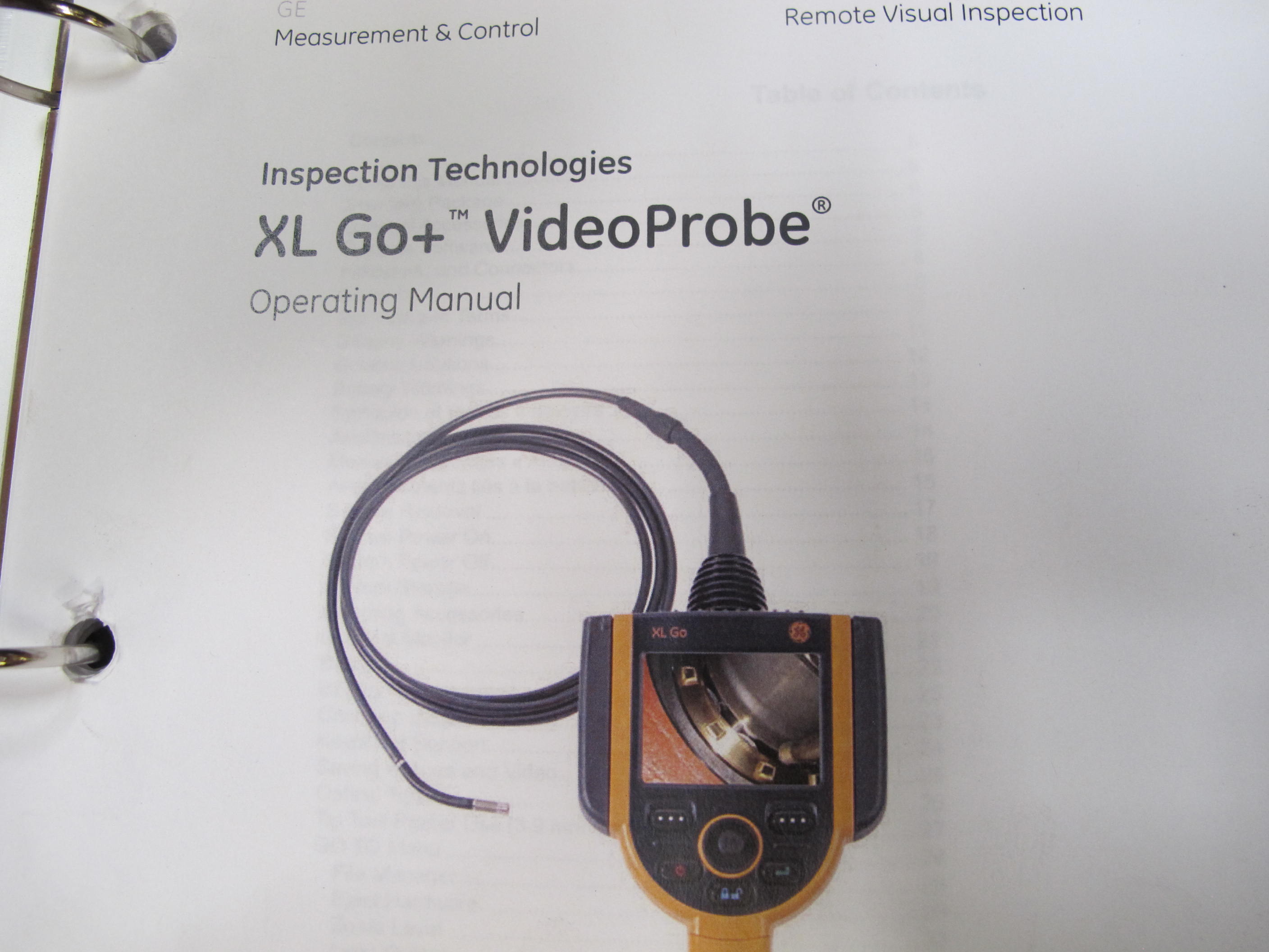 GE INSPECTION TECHNOLOGIES XL GO+ VIDEO PROBE, JOYSTICK CONTROL, LCD MONITOR 9.4 CM, MODEL # XLGOA8430. LOADING & HANDLING FEE $5-4001